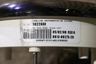 USED 6913-00275-29 MEDALLION 3 IN 1 FUEL / TRANS / VOLT DASH GAUGE