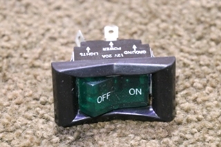 USED GREEN LIGHT OFF / ON ROCKER SWITCH