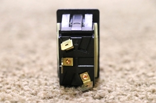 USED 0852-0270 BLACK WITH RED LIGHT ROCKER SWITCH