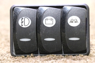 USED FOG / BATT / DRIVING LIGHTS TRIPLE SWITCH DASH PANEL