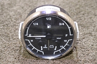 USED 3 IN 1 FUEL / TRANS / VOLT 8640-40004-19 DASH GAUGE