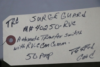 USED SURGE GUARD AUTOMATIC TRANSFER SWITCH 40250-RVC
