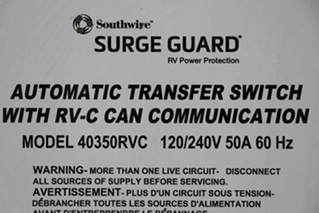 USED SURGE GUARD AUTOMATIC TRANSFER SWITCH 40350RVC