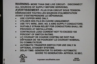 USED 40350RVC SURGE GUARD AUTOMATIC TRANSFER SWITCH