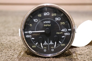 USED 8640-40013-19 3 IN 1 TACH / FRONT / REAR DASH GAUGE