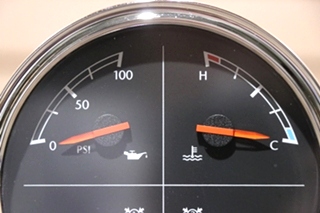 USED W22-00013-030 FREIGHTLINER 4 IN 1 OIL / TEMP / FRONT / REAR DASH GAUGE