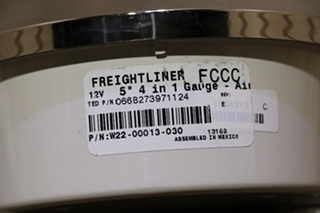 USED W22-00013-030 FREIGHTLINER 4 IN 1 OIL / TEMP / FRONT / REAR DASH GAUGE