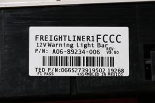 USED A06-89234-006 FREIGHTLINER WARNING LIGHT BAR