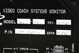 USED ALADDIN 38070302 VIDEO COACH SYSTEMS MONITOR