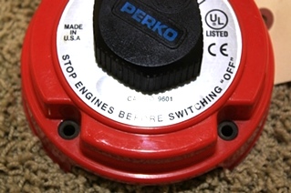 USED PERKO ON/OFF MEDIUM DUTY BATTERY DISCONNECT SWITCH CAT. NO. 9601 FOR SALE