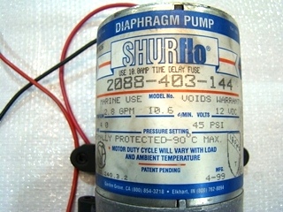 USED SHURFLO DIAPHRAGM WATER PUMP P/N: 2088-403-144