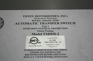 USED TIFFIN MOTORHOMES INC AUTOMATIC TRANSFER SWITCH TMH50-2 FOR SALE