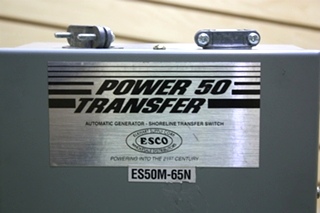 USED POWER 50 TRANSFER RV ES50M-65N AUTOMATIC GENERATOR -SHORELINE TRANSFER SWITCH FOR SALE