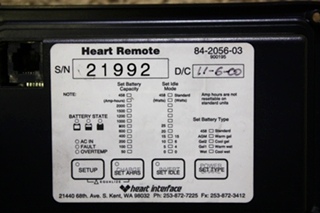 USED RV HEART INTERFACE HEART REMOTE 84-2056-03 FOR SALE