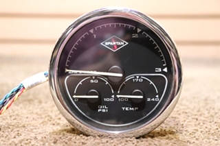 USED 0004131 SPARTAN 3 IN 1 TACH / OIL / TEMP DASH GAUGE
