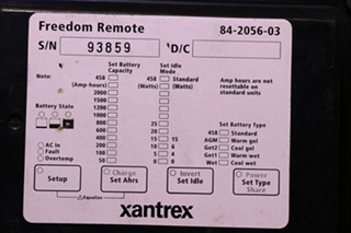 USED XANTREX 84-2056-03 FREEDOM REMOTE PANEL MOTORHOME PARTS FOR SALE