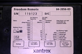 USED XANTREX FREEDOM REMOTE 84-2056-03 RV/MOTORHOME PARTS FOR SALE