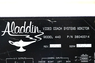 USED MOTORHOME 38040014 ALADDIN VIDEO COACH SYSTEMS MONITOR RV PARTS FOR SALE