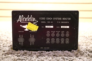 USED RV ALADDIN VIDEO COACH SYSTEMS MONITOR 38030678 MOTORHOME PARTS FOR SALE