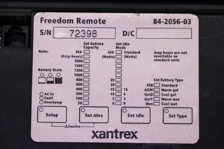 USED RV 84-2056-03 XANTREX FREEDOM REMOTE MOTORHOME PARTS FOR SALE