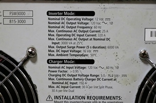 USED XANTREX FREEDOM SW | 3000 INVERTER CHARGER MOTORHOME PARTS FOR SALE