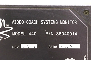 USED 38040014 ALADDIN VIDEO COACH SYSTEMS MONITOR MOTORHOME PARTS FOR SALE