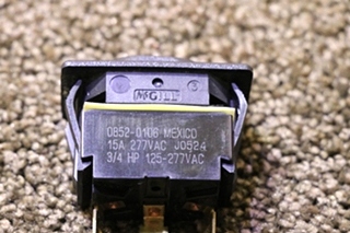 USED RV BLACK DASH SWITCH 0852-0106 FOR SALE