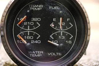 USED 944636 4 IN 1 TRANS TEMP / FUEL / WATER TEMP / VOLTS DASH GAUGE MOTORHOME PARTS FOR SALE