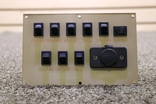 USED NINE LIGHT SWITCH PANEL PREVOST/RV/MOTORHOME PARTS FOR SALE