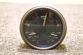 USED 3 IN 1 W-03872-06 TACHOMETER DASH GAUGE MOTORHOME PARTS FOR SALE