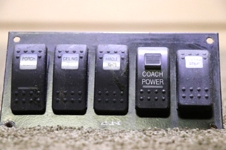 USED BEAVER 5 DASH SWITCH PANEL RV/MOTORHOME PARTS FOR SALE
