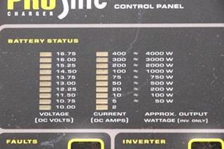 USED RV PROSINE INVERTER CHARGER CONTROL PANEL FOR SALE