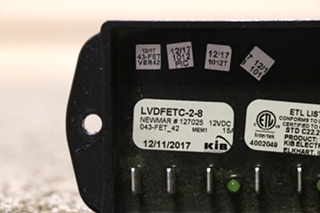 USED KIB LVDEFTC-2-8 / 127025 DISCONNECT DUAL LOW VOLTAGE MODULE MOTORHOME PARTS FOR SALE