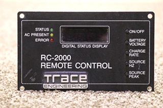 USED TRACE ENGINEERING RC-2000 REMOTE CONTROL MOTORHOME PARTS FOR SALE
