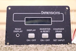 USED DIMENSIONS INVERTER REMOTE PANEL 141315-1 RV PARTS FOR SALE