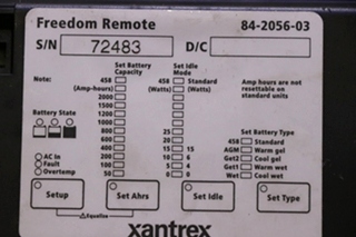 USED XANTREX 84-2056-03 FREEDOM REMOTE PANEL MOTORHOME PARTS FOR SALE
