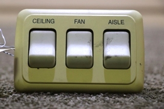 USED RV/MOTORHOME 3 SWITCH PANEL CEILING / FAN / AISLE FOR SALE