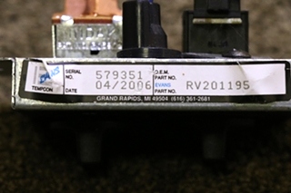 USED RV201195 EVANS TEMPCON DASH AC CONTROL PANEL RV PARTS FOR SALE