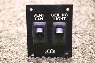 USED BEAVER VENT FAN / CEILING LIGHT SWITCH PANEL RV PARTS FOR SALE