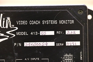 USED MOTORHOME 38050054 ALADDIN VIDEO COACH SYSTEMS MONITOR FOR SALE