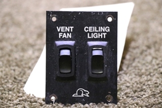 USED RV/MOTORHOME BEAVER VENT FAN & CEILING LIGHT SWITCH PANEL FOR SALE