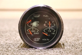 USED RV/MOTORHOME 4 IN 1 TRANS TEMP / FUEL / WATER TEMP / VOLTS DASH GAUGE FOR SALE