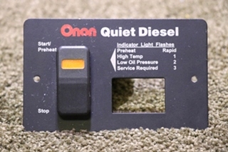 USED ONAN QUIET DIESEL CONTROL SWITCH PANEL RV/MOTORHOME PARTS FOR SALE