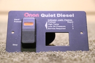 USED ONAN QUIET DIESEL CONTROL SWITCH PANEL RV/MOTORHOME PARTS FOR SALE