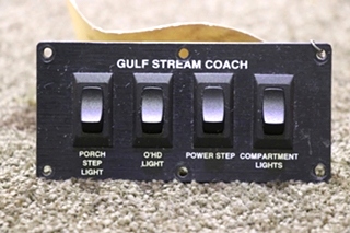 USED GULFSTREAM COACH 4 SWITCH PANEL RV/MOTORHOME PARTS FOR SALE