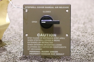 USED MOTORHOME STEPWELL COVER MANUAL AIR RELEASE SWITCH PANEL FOR SALE