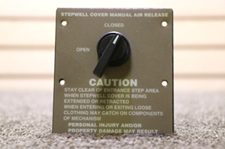 USED RV/MOTORHOME STEPWELL COVER MANUAL AIR RELEASE SWITCH PANEL FOR SALE