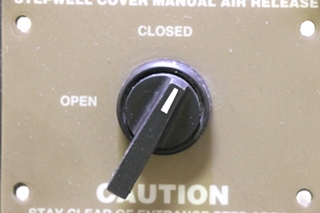 USED RV/MOTORHOME STEPWELL COVER MANUAL AIR RELEASE SWITCH PANEL FOR SALE