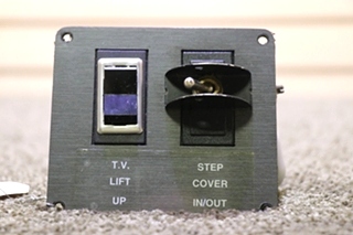 USED RV T.V. LIFT UP & STEP COVER IN/OUT SWITCH PANEL FOR SALE