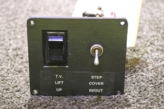 USED MOTORHOME T.V. LIFT UP & STEP COVER IN/OUT SWITCH PANEL FOR SALE